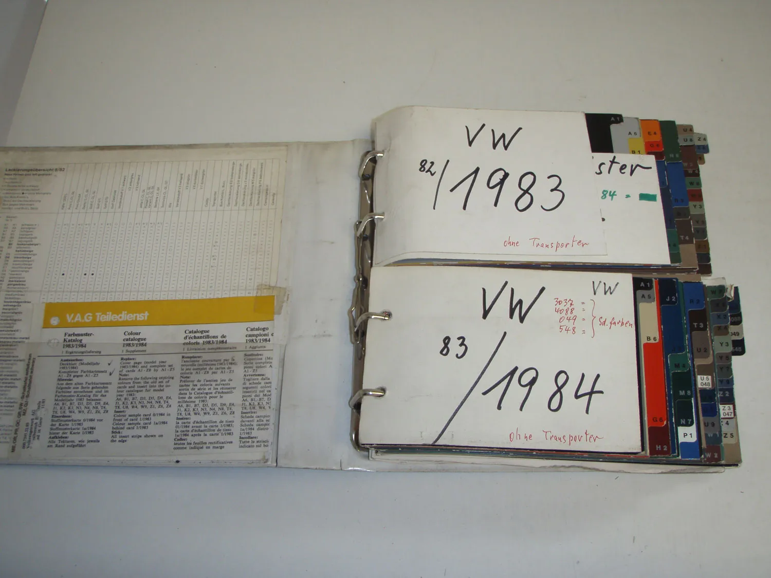 VW Farben Ausstattungen Muster Katalog 1983 1984