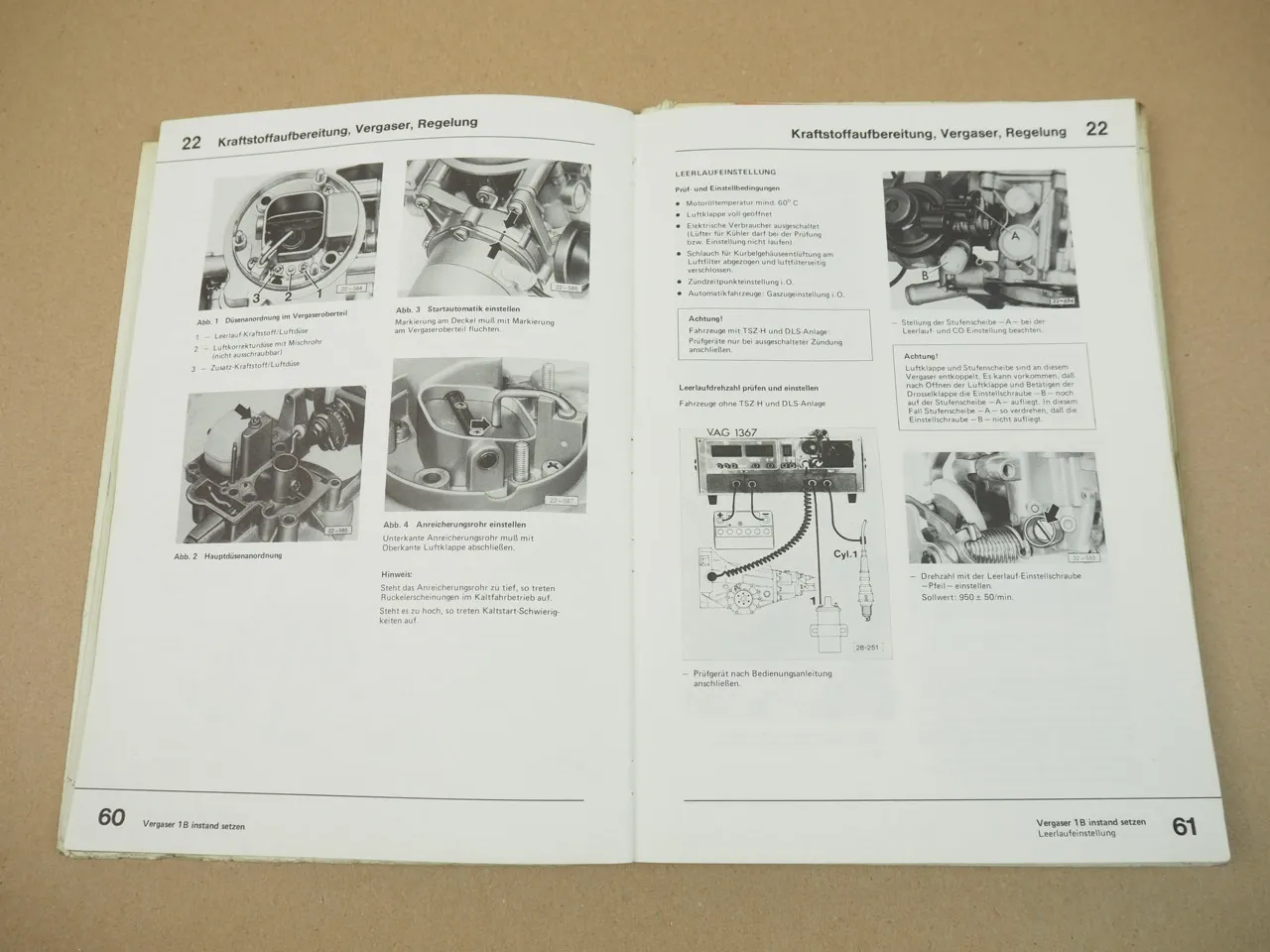 VW Golf 1,1 1,3 1,5 1,6l Vergasermotor Reparaturleitfaden ab 1974