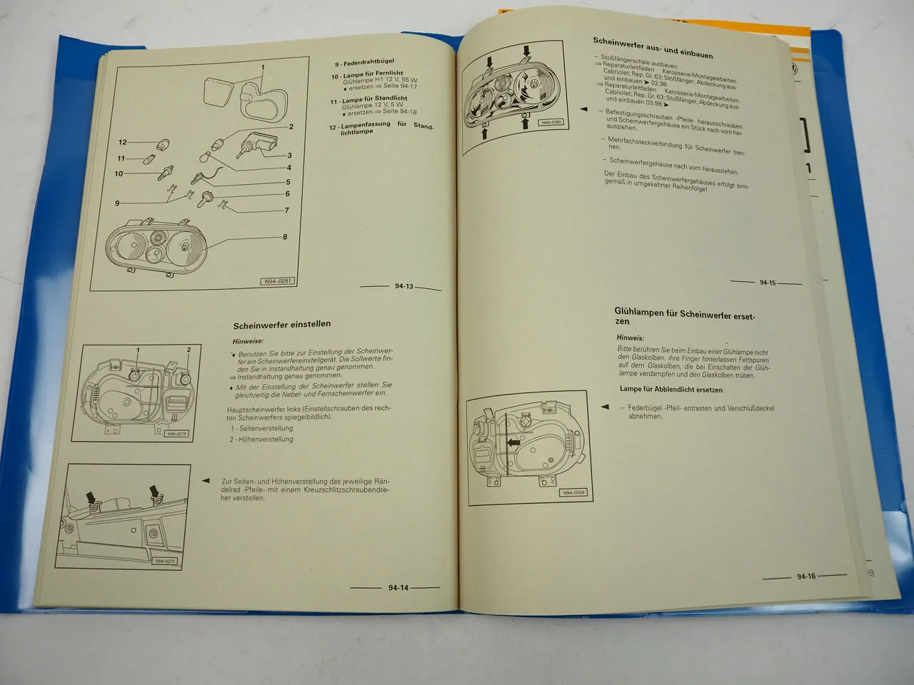 VW Golf 3 Cabriolet elektrische Anlage Reparaturleitfaden Werkstatthandbuch