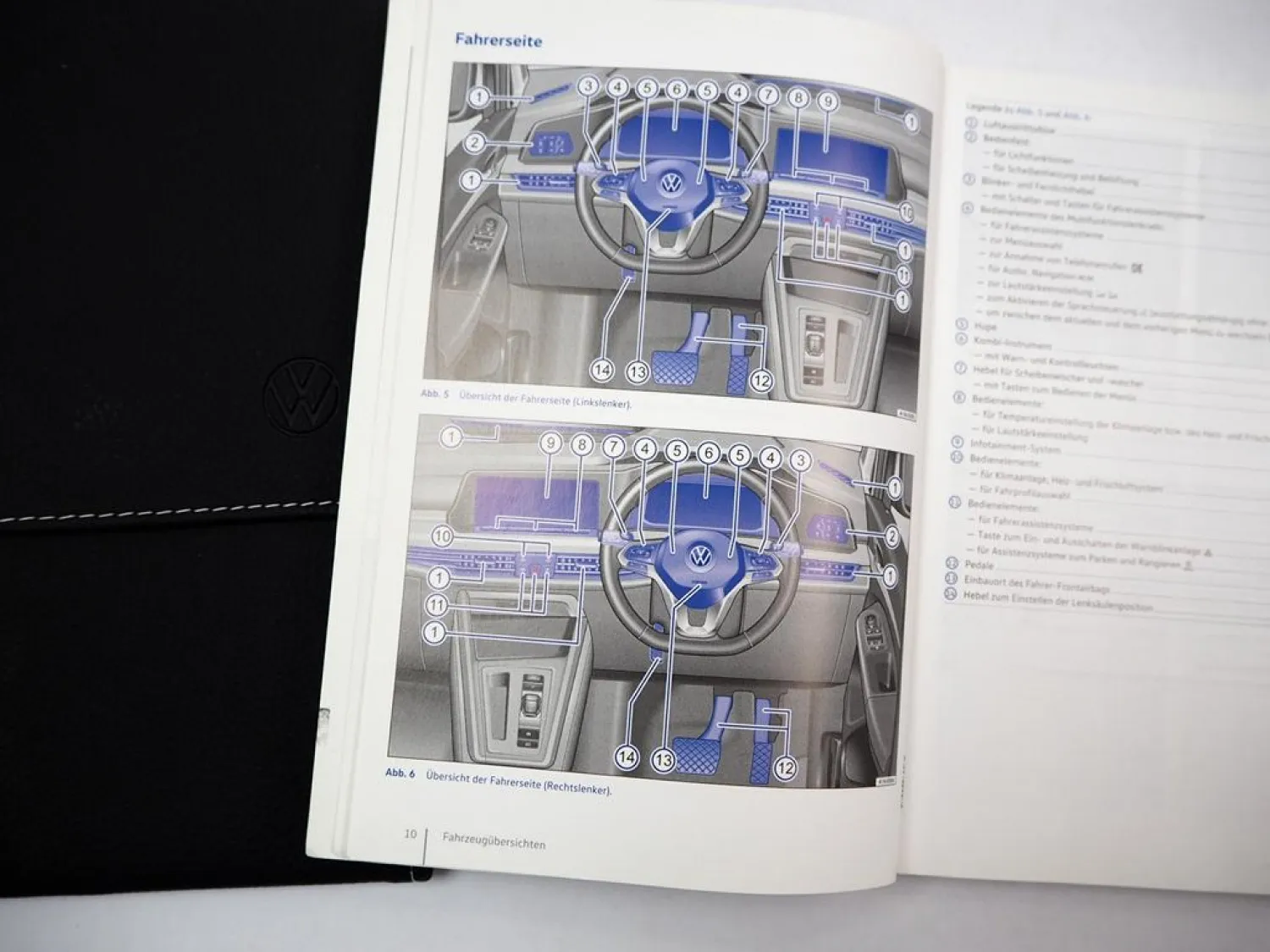 VW Golf 8 5H Betriebsanleitung Bedienungsanleitung 2019 mit Leder Bordmappe