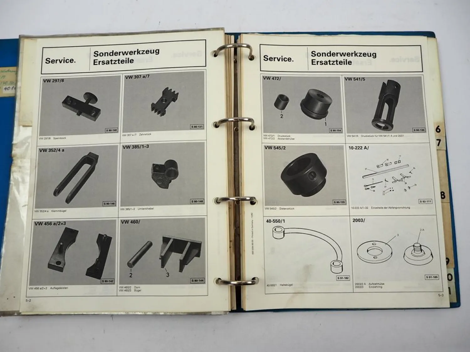VW Golf Käfer T3 T4 Audi V8 80 Coupe Sonderwerkzeug Spezialwerkzeug Katalog 1991