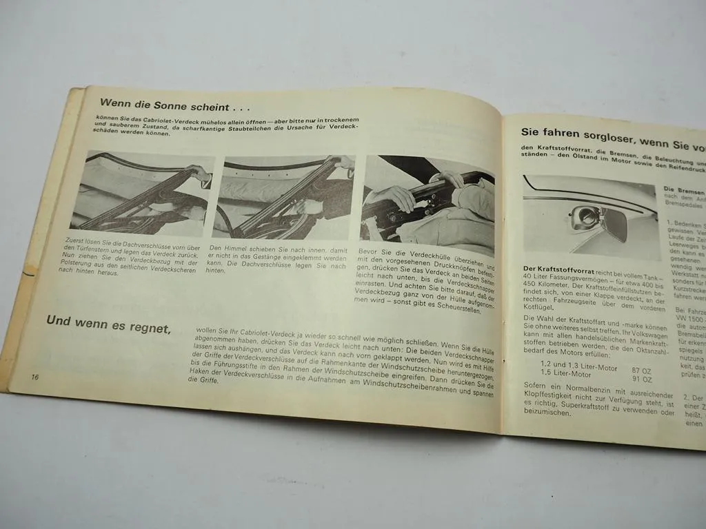 VW Käfer 1200 1300 1500 Limousine Cabriolet Betriebsanleitung 1967