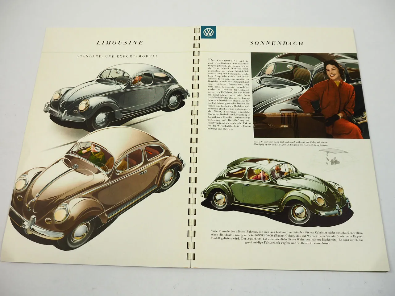 VW Käfer Ovali Prospekt Gestaltung Bernd Reuters ca. 1955