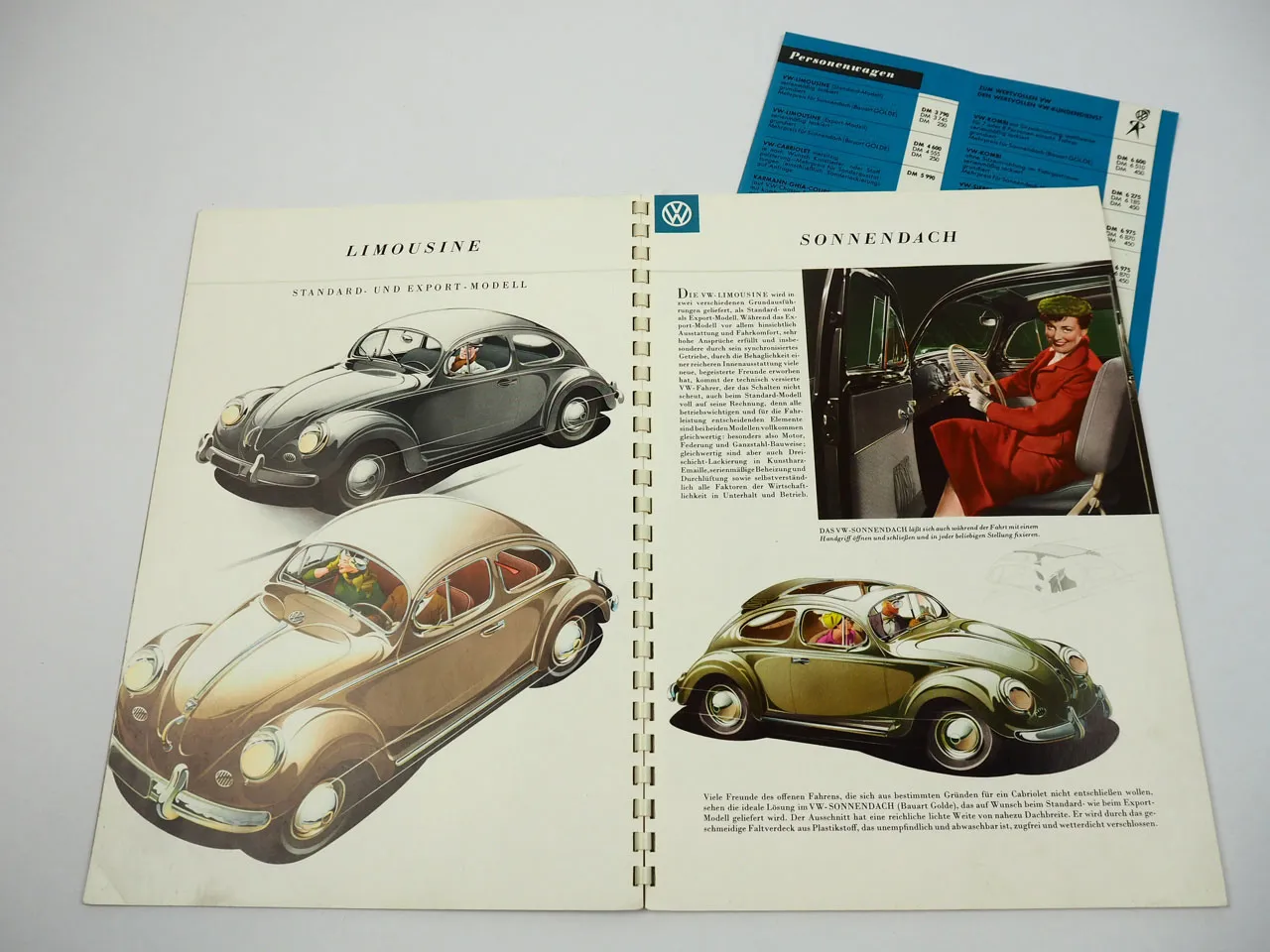 VW Käfer Ovali Prospekt Gestaltung Bernd Reuters ca. 1958