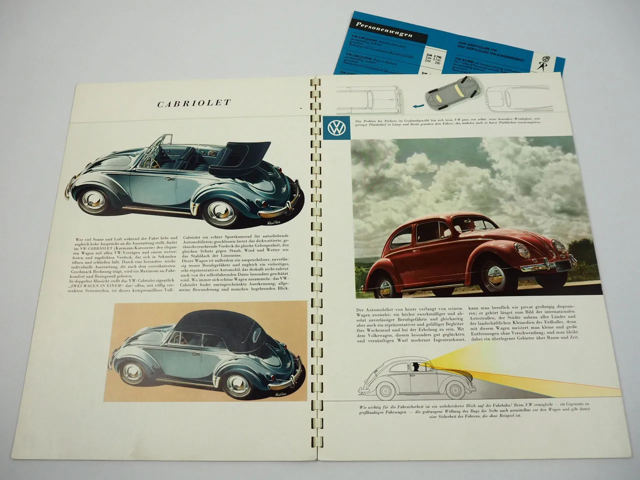 VW Käfer Ovali Prospekt Gestaltung Bernd Reuters ca. 1958