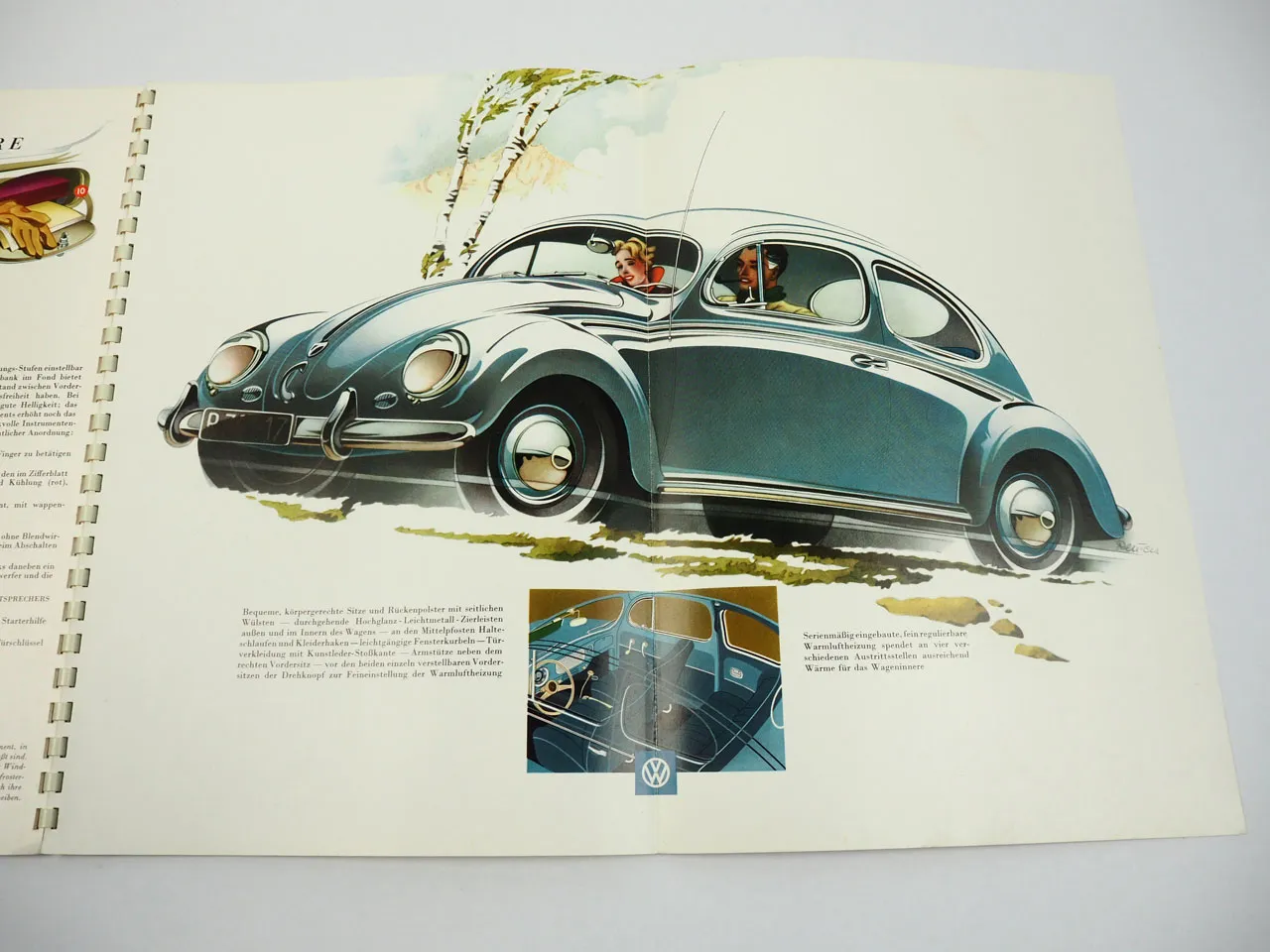 VW Käfer Ovali Prospekt Gestaltung Bernd Reuters ca. 1958