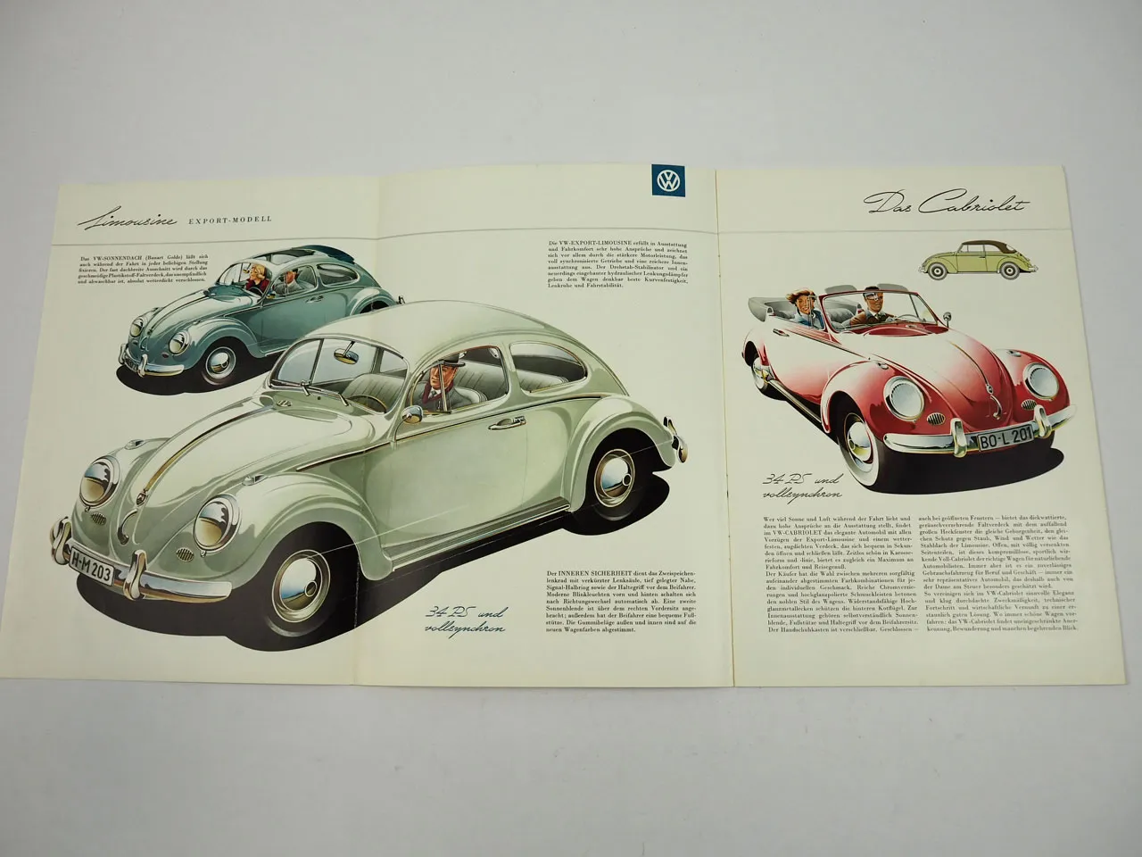 VW Käfer Prospekt Gestaltung Bernd Reuters ca. 1957