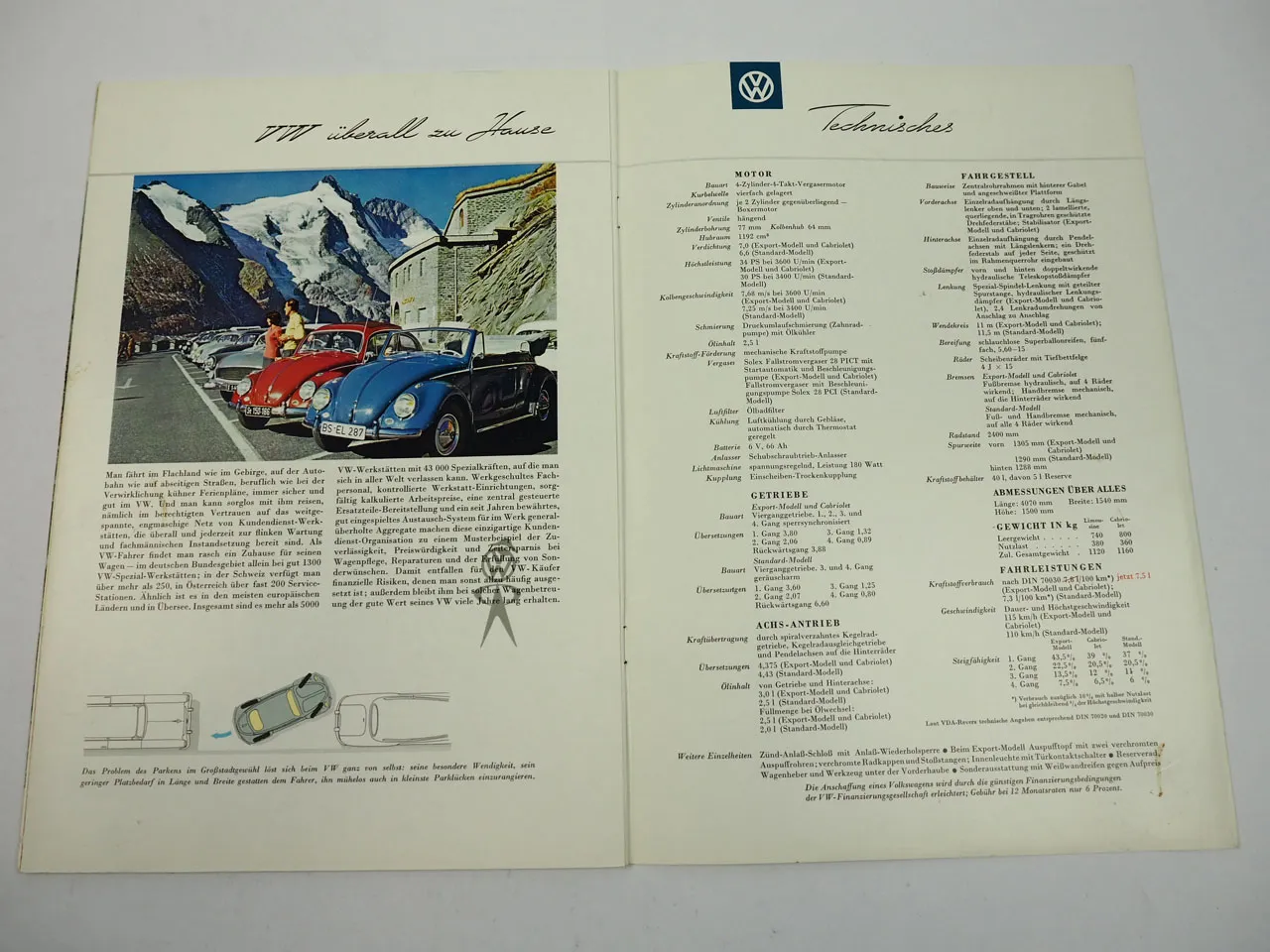 VW Käfer Prospekt Gestaltung Bernd Reuters ca. 1957