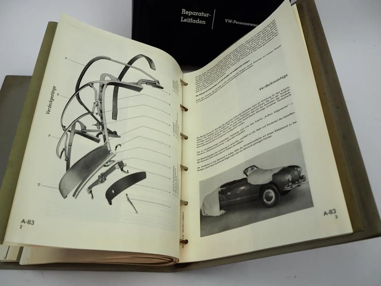 VW Käfer Typ 11 14 15 Karmann Ghia Werkstatthandbuch Reparaturleitfaden 1958/62