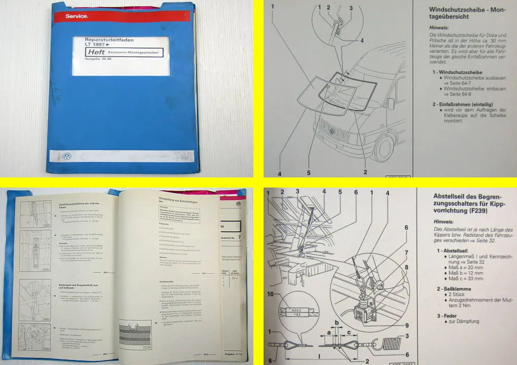 VW LT Typ 2D Karosserie Heizung Klimaanlage Instandhaltung Reparaturleitfaden SSP