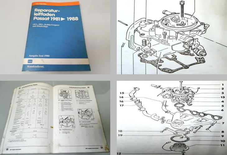 VW Passat 32B 1B3 2B5 Keihin Vergaser Zündanlage Werkstatthandbuch 1981 - 1988