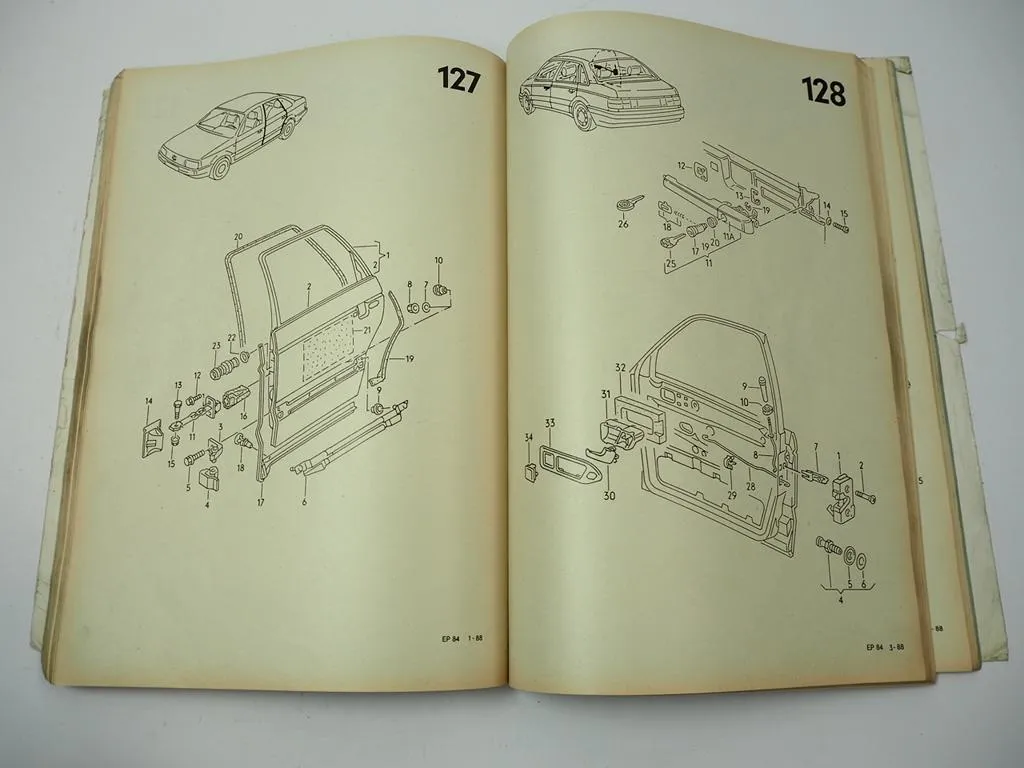 VW Passat B3 35i 1988 Ersatzteilkatalog Bildkatalog Illustrated Catalogue 1989