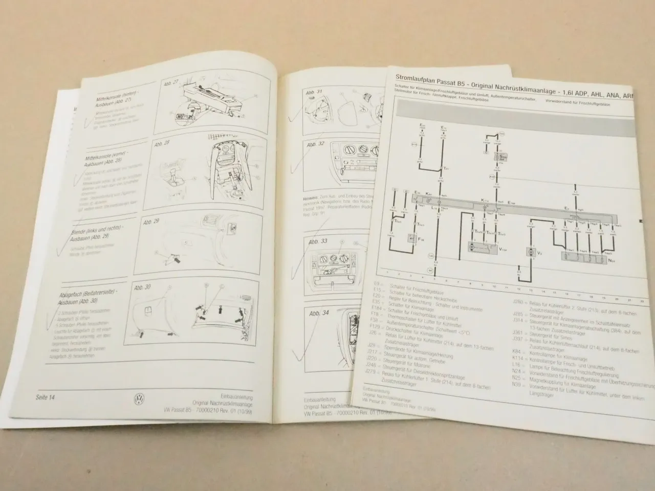 VW Passat B5 Nachrüstklimaanlage Klimaanlage Einbauanleitung 1999
