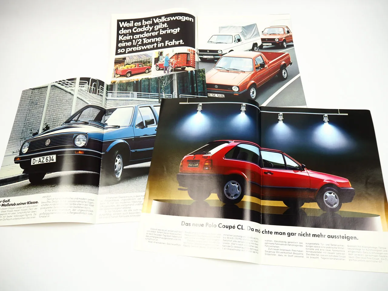 VW PKW Nutzfahrzeuge Programm 3x Prospekt 1984/90