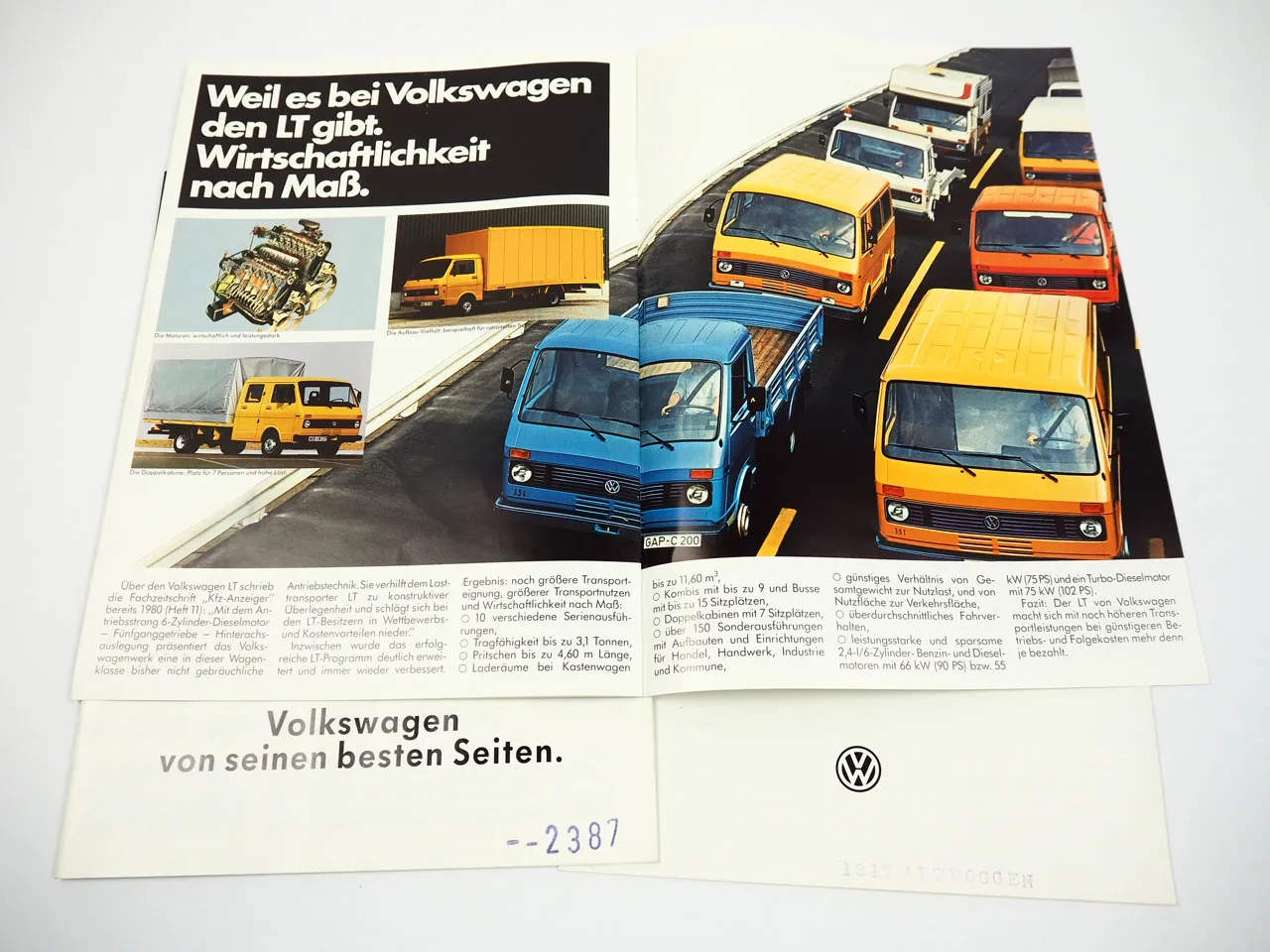 VW PKW Nutzfahrzeuge Programm 3x Prospekt 1984/90