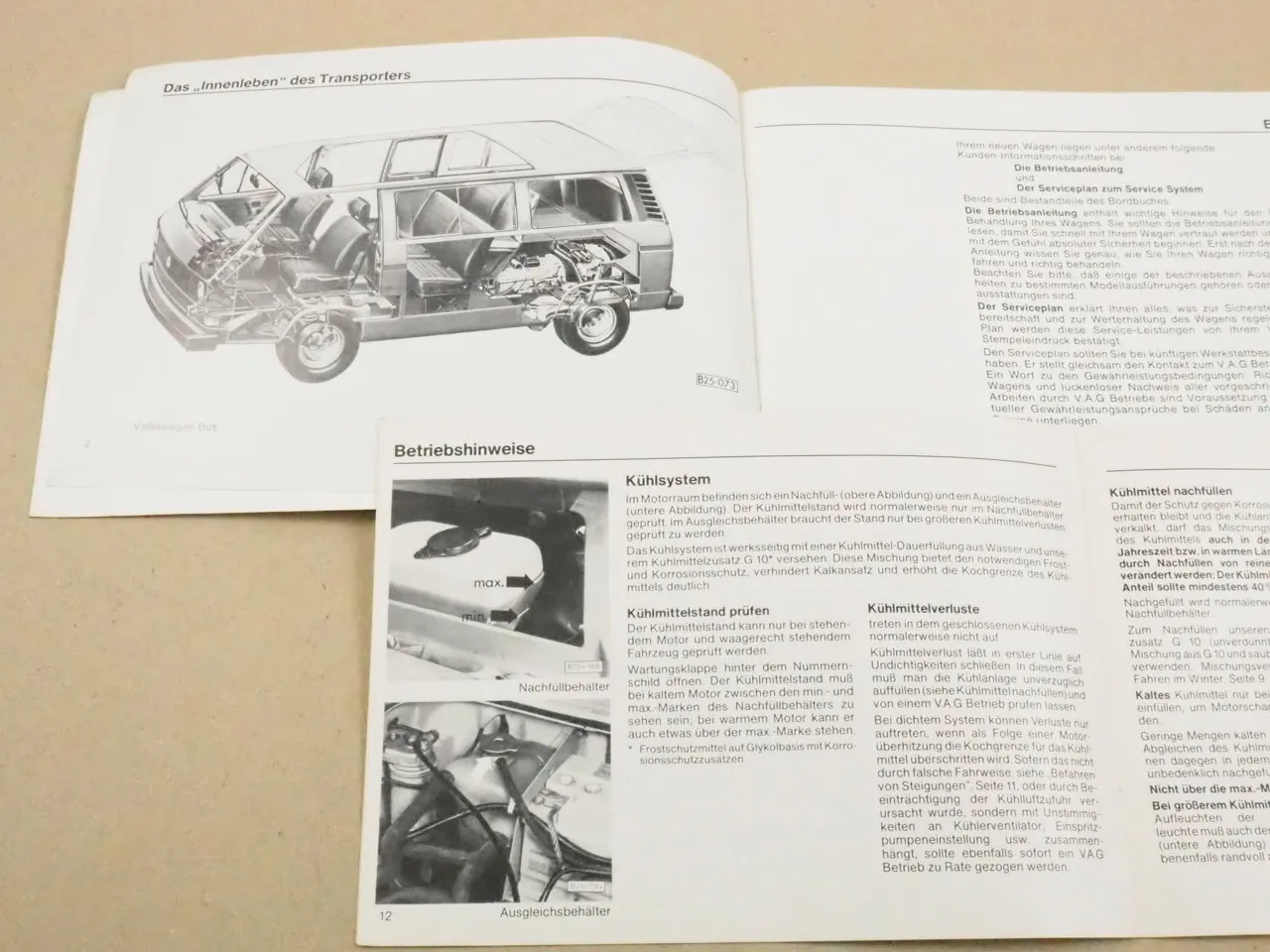 VW T3 Bus Transporter Bedienungsanleitung Betriebsanleitung 1981