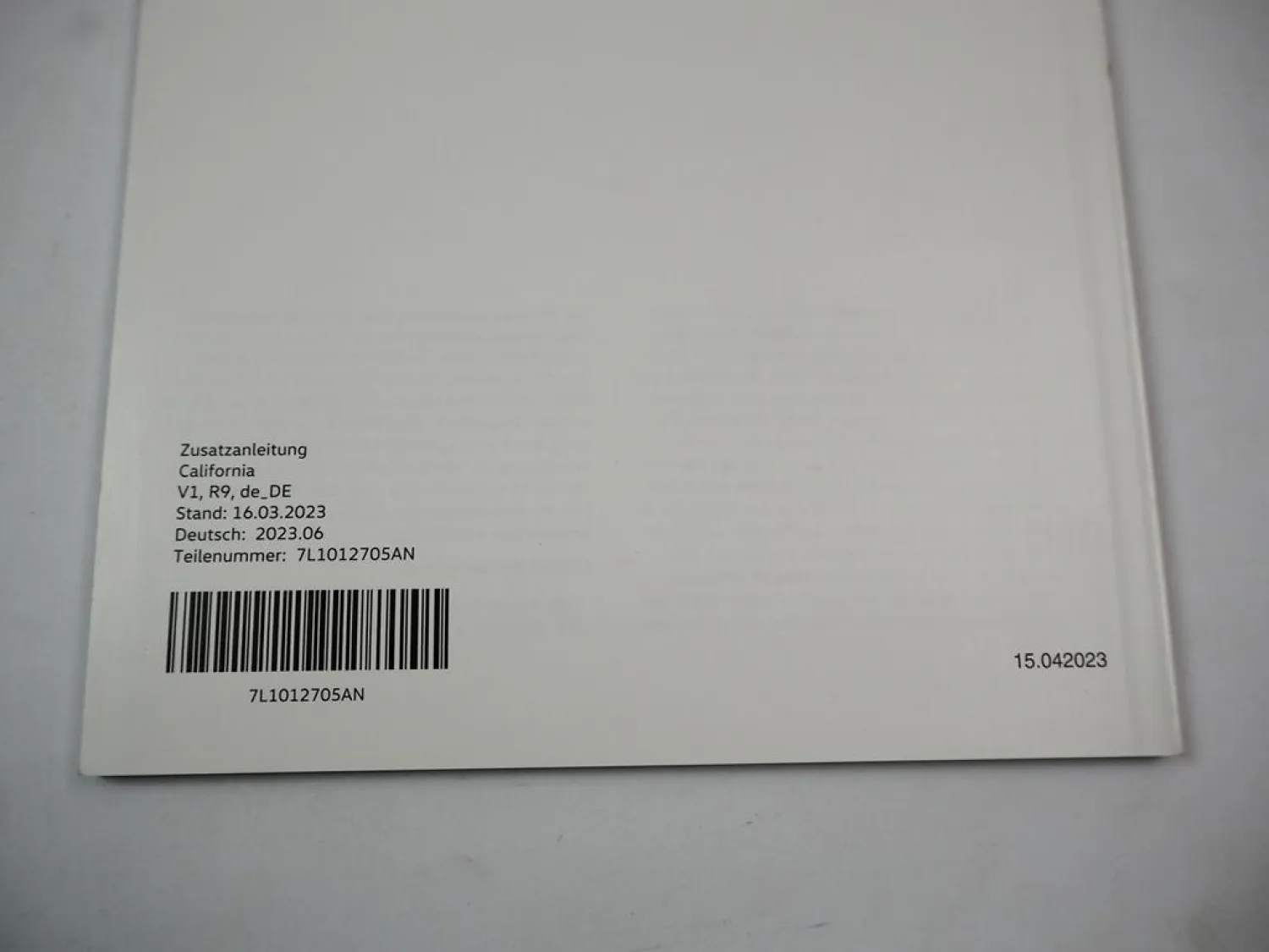 VW T6.1 California Betriebsanleitung Zusatzanleitung 6/2023 Bordbuch Deutsch