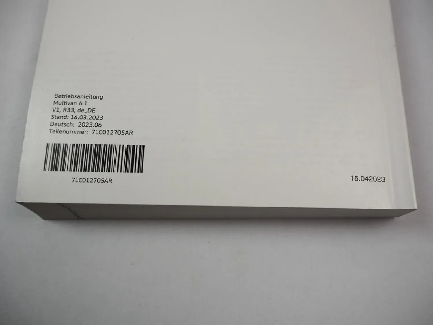 VW T6.1 Multivan Betriebsanleitung Bedienungsanleitung 6/2023 Bordbuch Deutsch