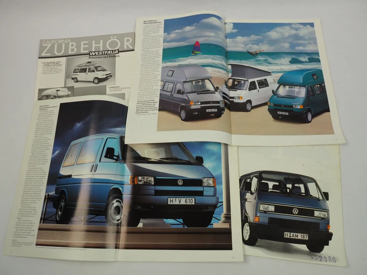 VW Transporter T3 T4 Caravelle California 6x Prospekt 1990/93