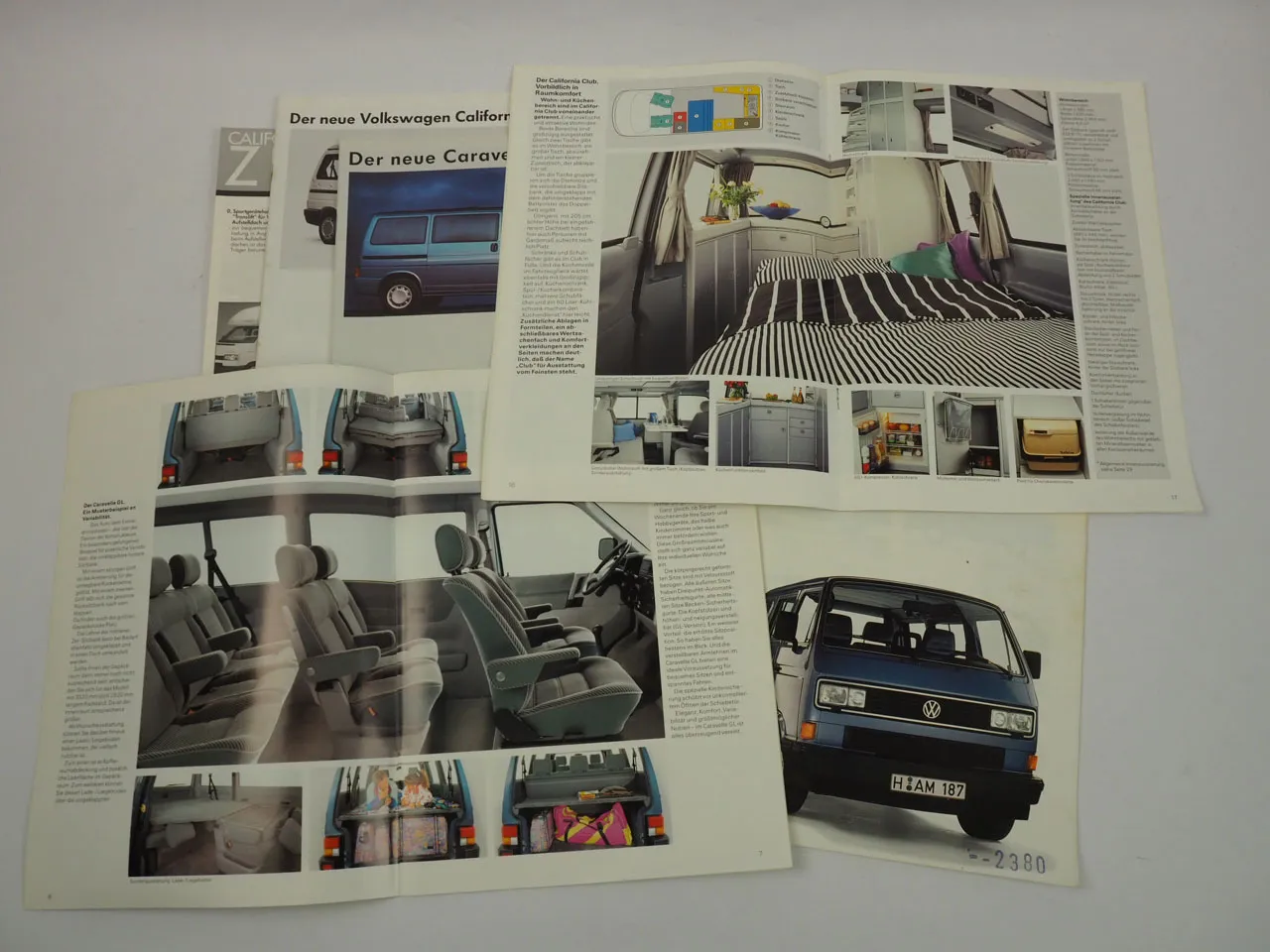 VW Transporter T3 T4 Caravelle California 6x Prospekt 1990/93
