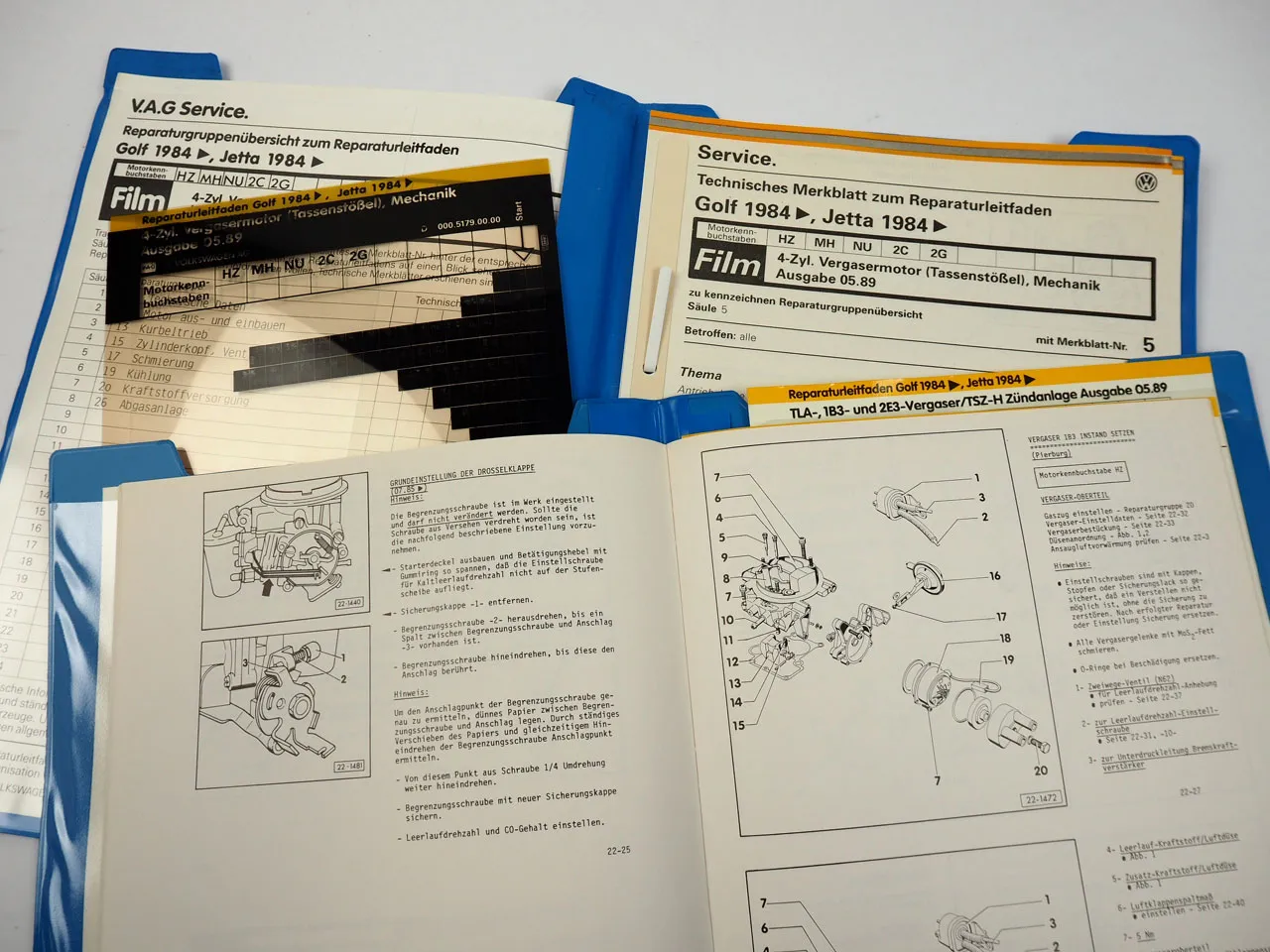 W Golf Jetta 2 19E TLA 1B3 2E3 Motor Vergaser Reparaturleitfaden HZ MH NU 2C 2G