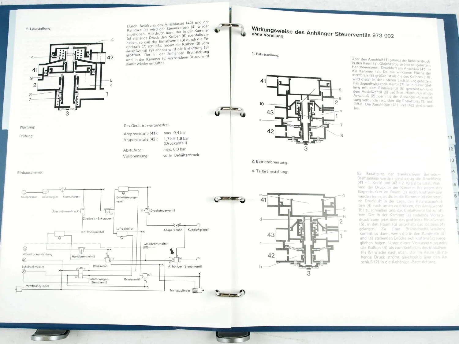 Wabco Aufbaulehrgang Handbuch Kraftomnibusse Druckluft Bremsen Bus 1982