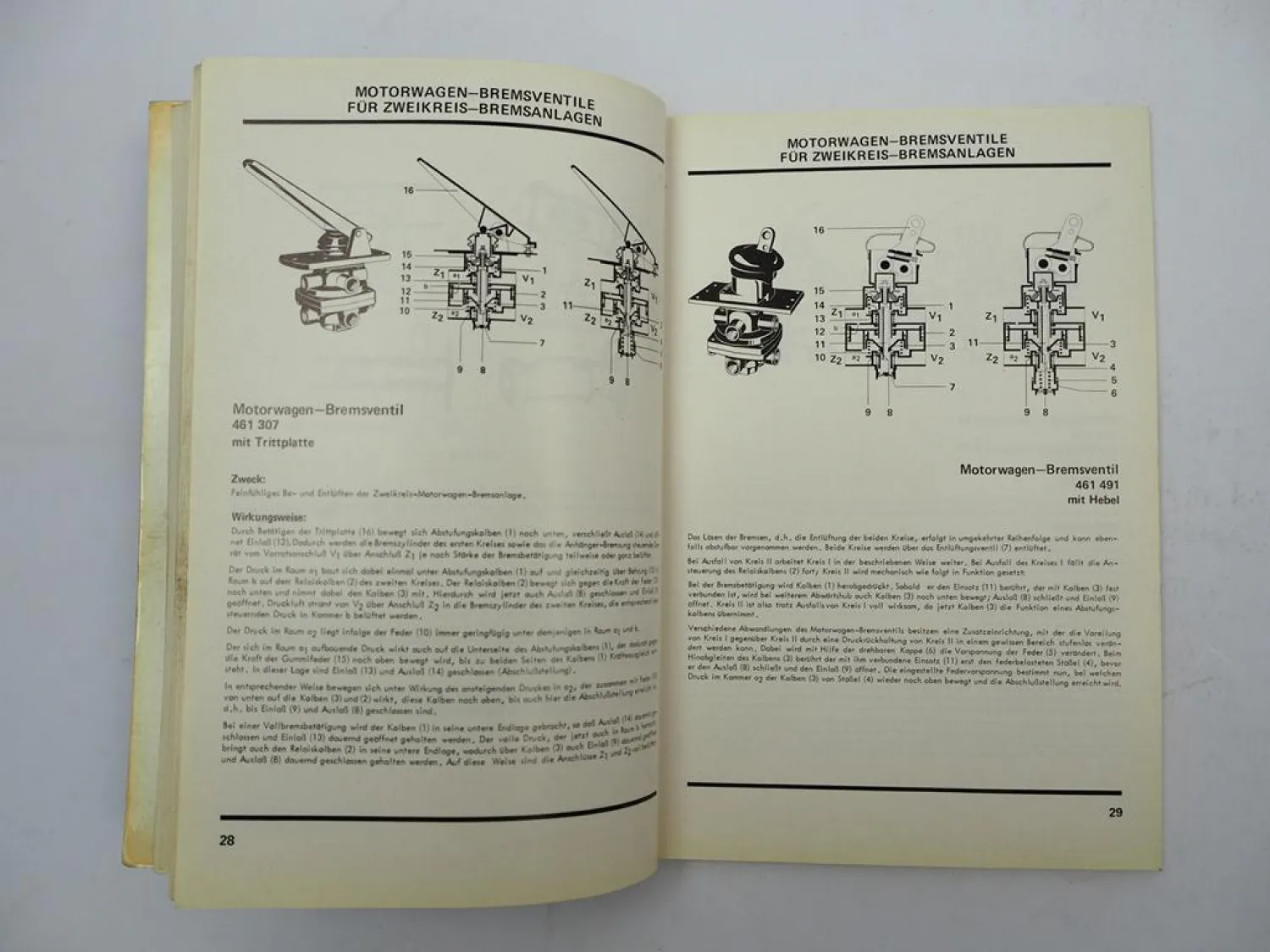 Wabco Westinghouse Beschreibung der Druckluftgeräte in Fahrzeugen 1975