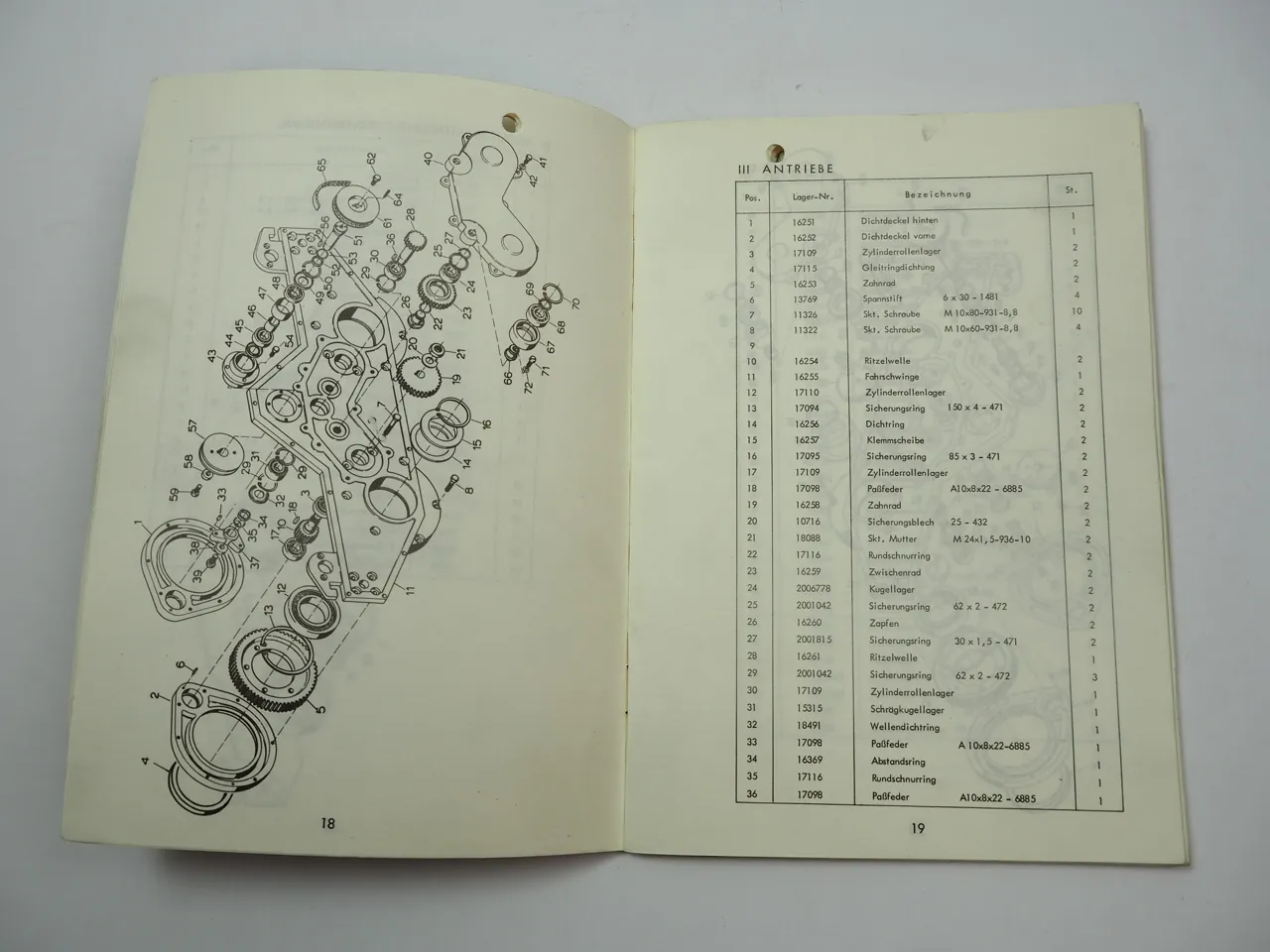Wacker W75 W75L Doppel Vibrationswalze Bedienungsanleitung Ersatzteilliste 1975