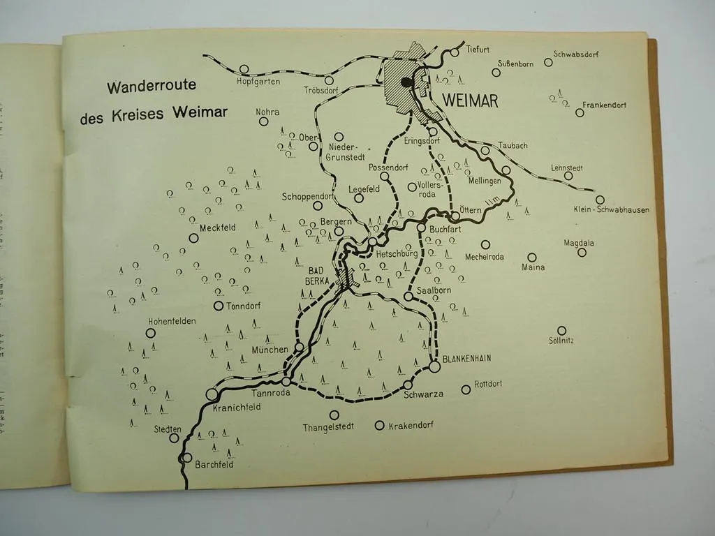 Wanderkatalog des Bezirkes Erfurt 1954 DDR FDJ Junge Pioniere Thüringen