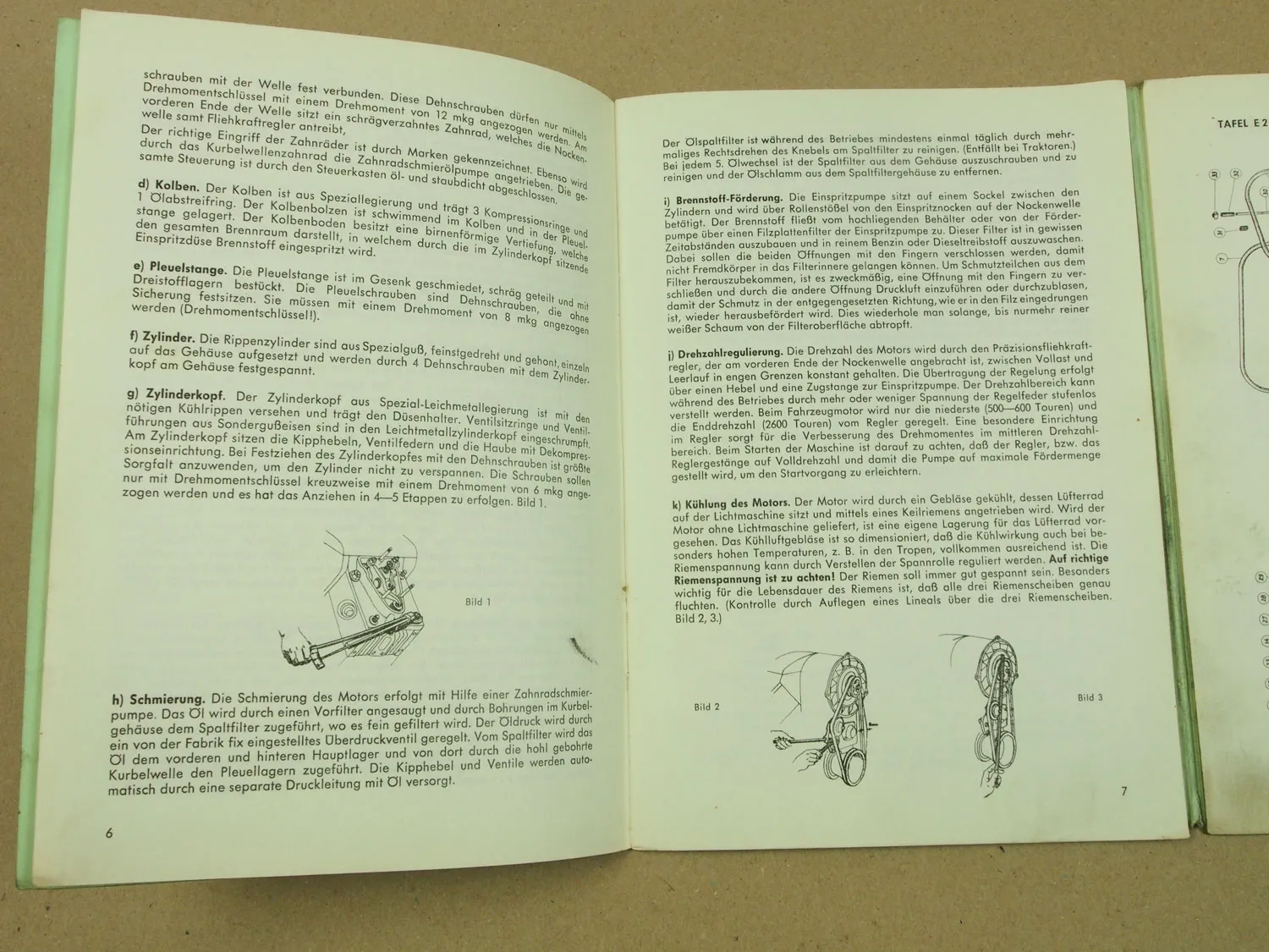 Warchalowski E212 E412 Dieselmotor 4-Takt Ersatzteilliste Betriebsanleitung 5/65