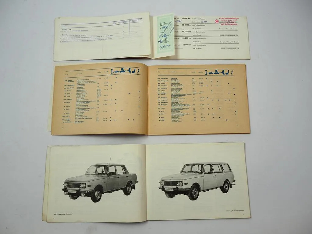 Wartburg 353W PKW Limousine Tourist Betriebsanleitung Duchsichtsheft 1980