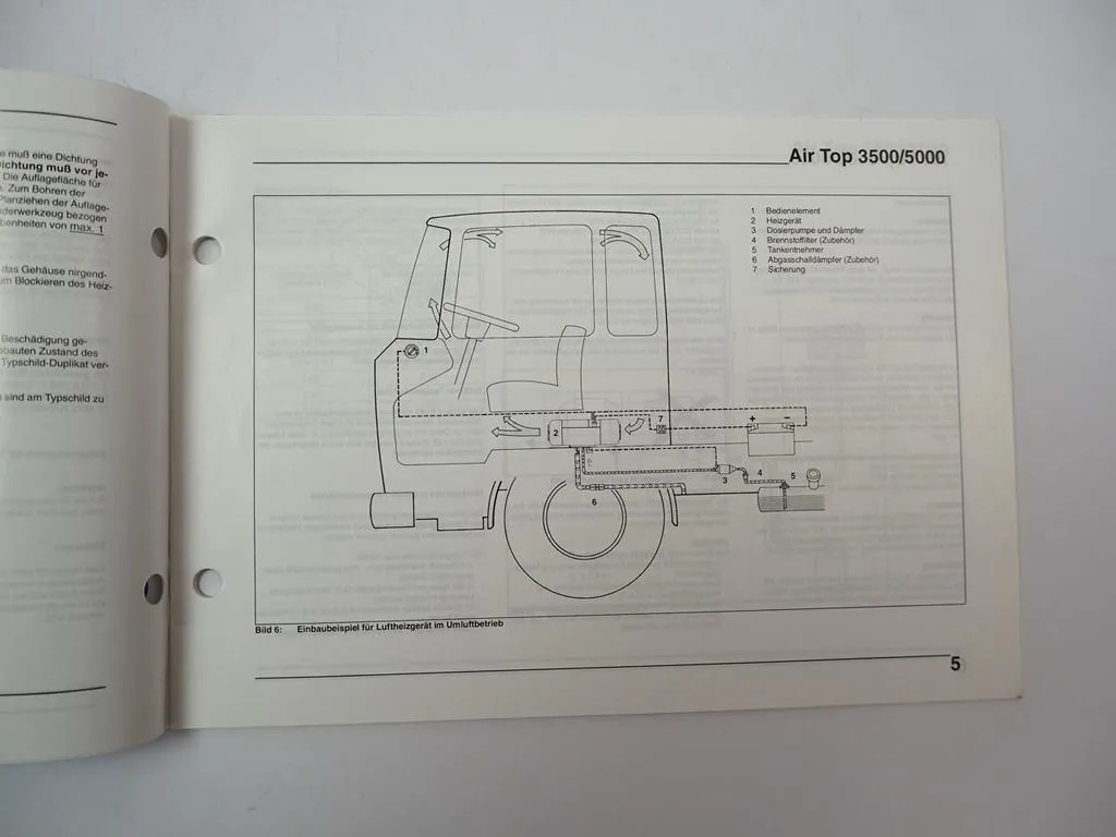 Webasto Air Top AT 3500 5000 B D Luftheizgerät Einbauanweisung 1999