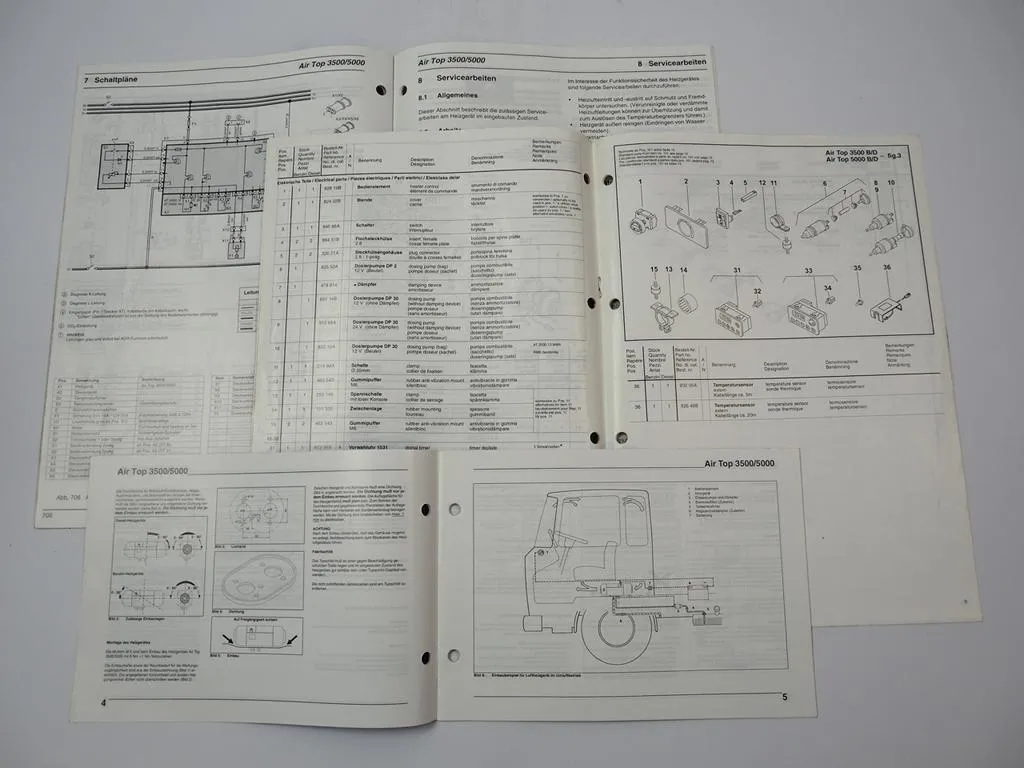 Webasto Air Top AT 3500 5000 Luftheizgerät Einbauanweisung ETL Werkstatthandbuch