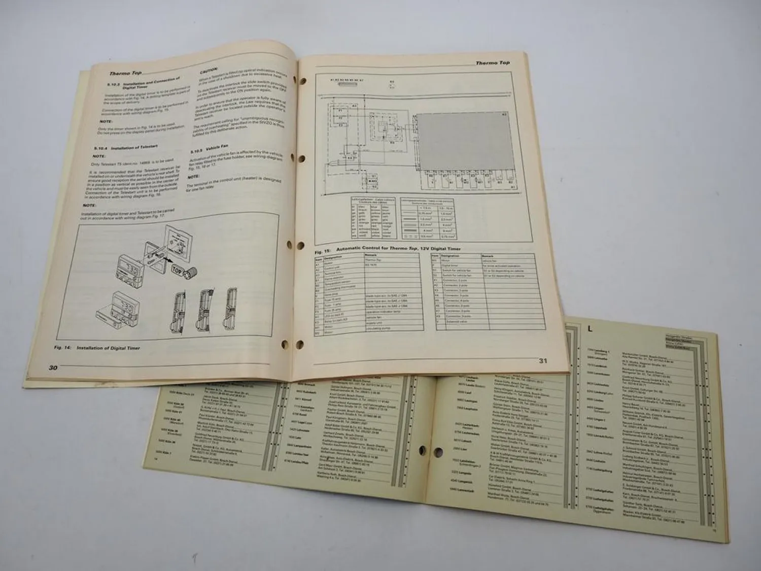 Webasto Thermo Top + T Heizgerät Einbauanweisung BW / DW 50 1992 Installations Instructions