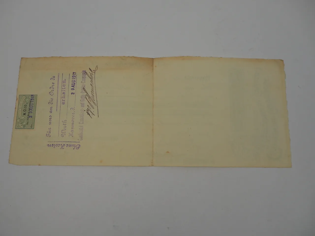 Wechsel Continental Caoutchouc Guttapercha Compagnie Hannover 1913