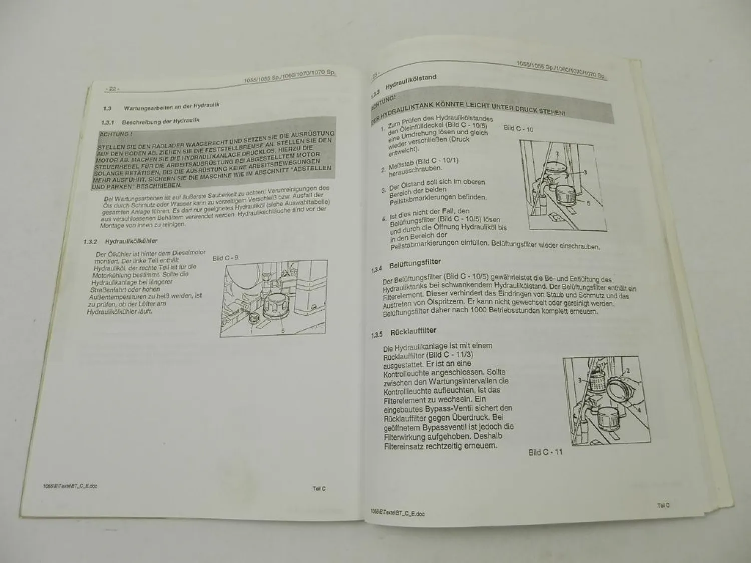 Weidemann Hoftrac 1055 1060 1070 D P M Spezial Betriebsanleitung 1999