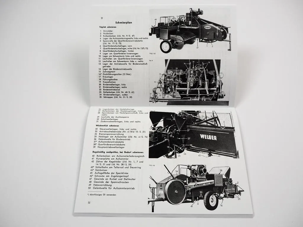 Welger AP 30 Aufsammelpresse AP30 Betriebsanleitung Ersatzteilliste Einstellungen