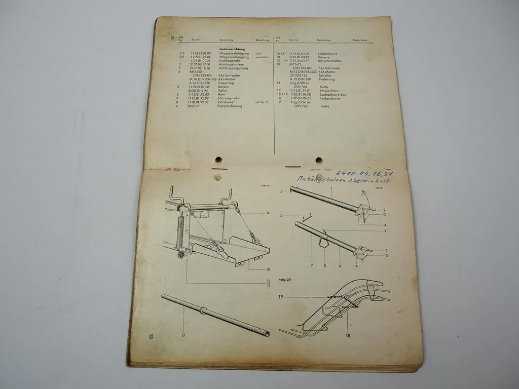 Welger AP 45 45D Aufsammelpresse Ersatzteilliste Anbauanleitung Ballenwerfer