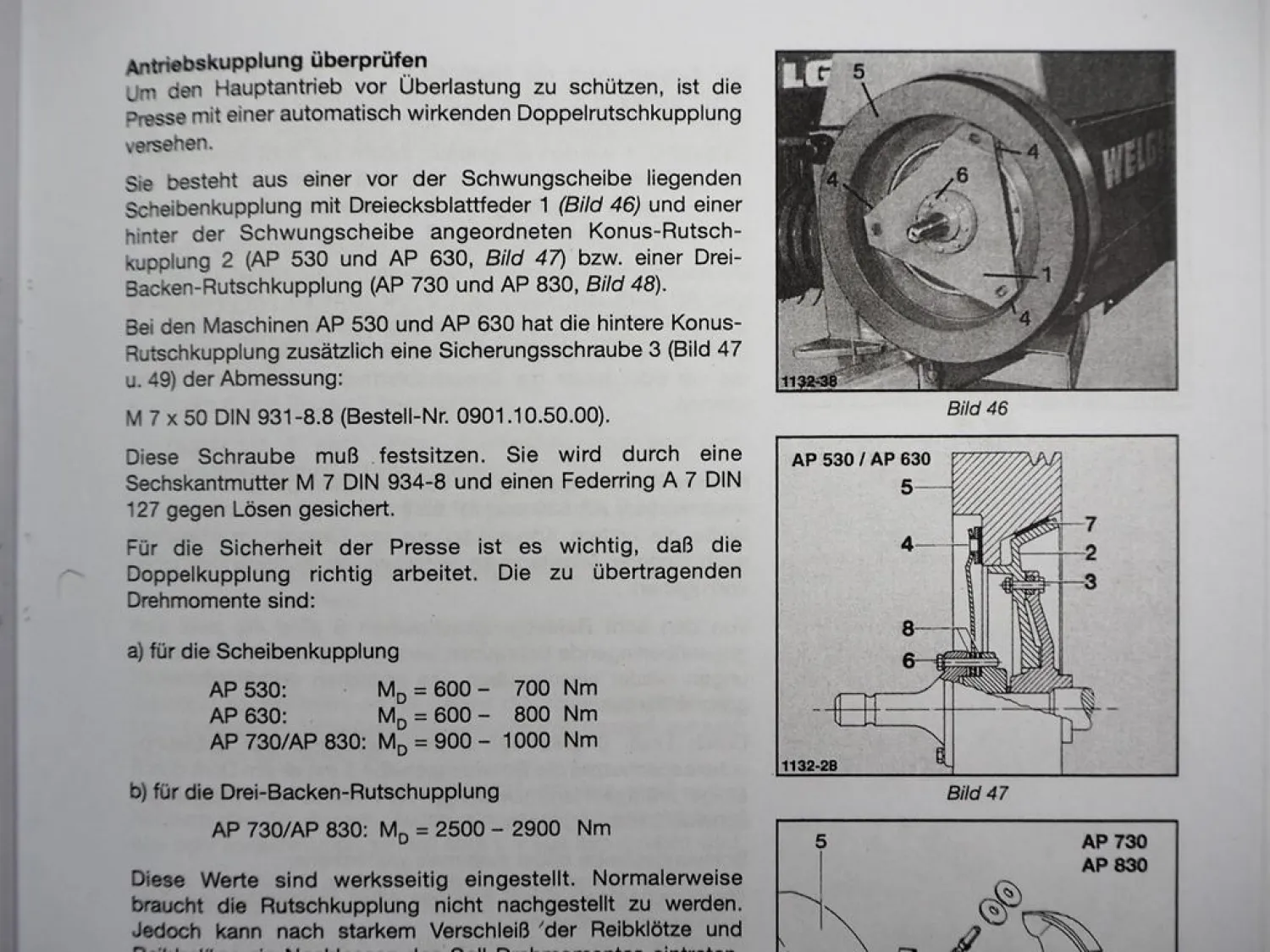 Welger AP 530 630 730 830 Betriebsanleitung Aufsammelpresse 1995