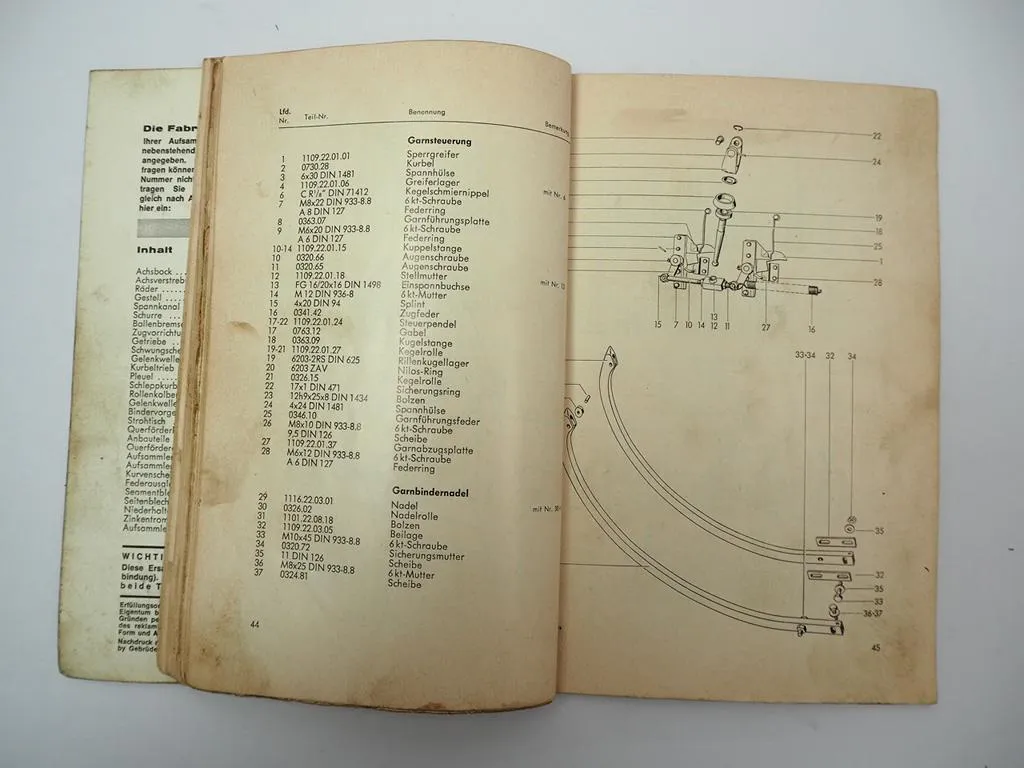 Welger AP61 AP 61D Aufsammelpresse Ersatzteilliste Anbauanleitung Ballenwerfer