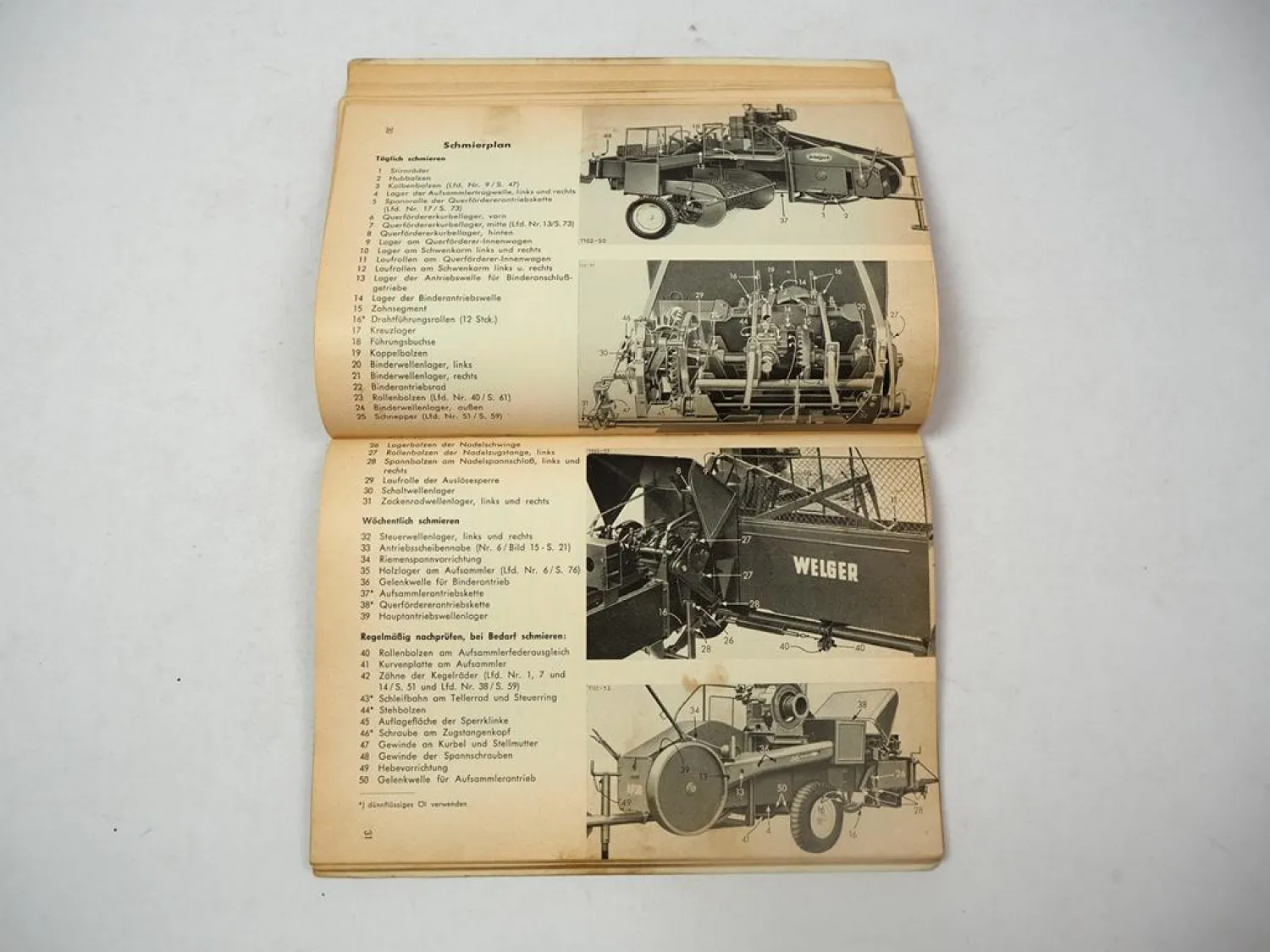 Welger AP30 Aufsammelpresse Betriebsanleitung Ersatzteilliste 1959