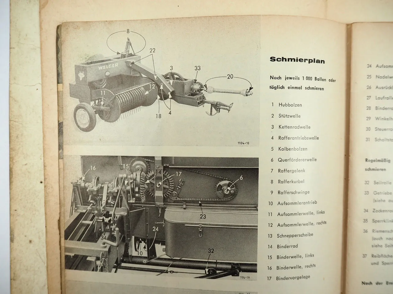 Welger AP40 Aufsammelpresse Betriebsanleitung Bedienung Ersatzteilliste 1964