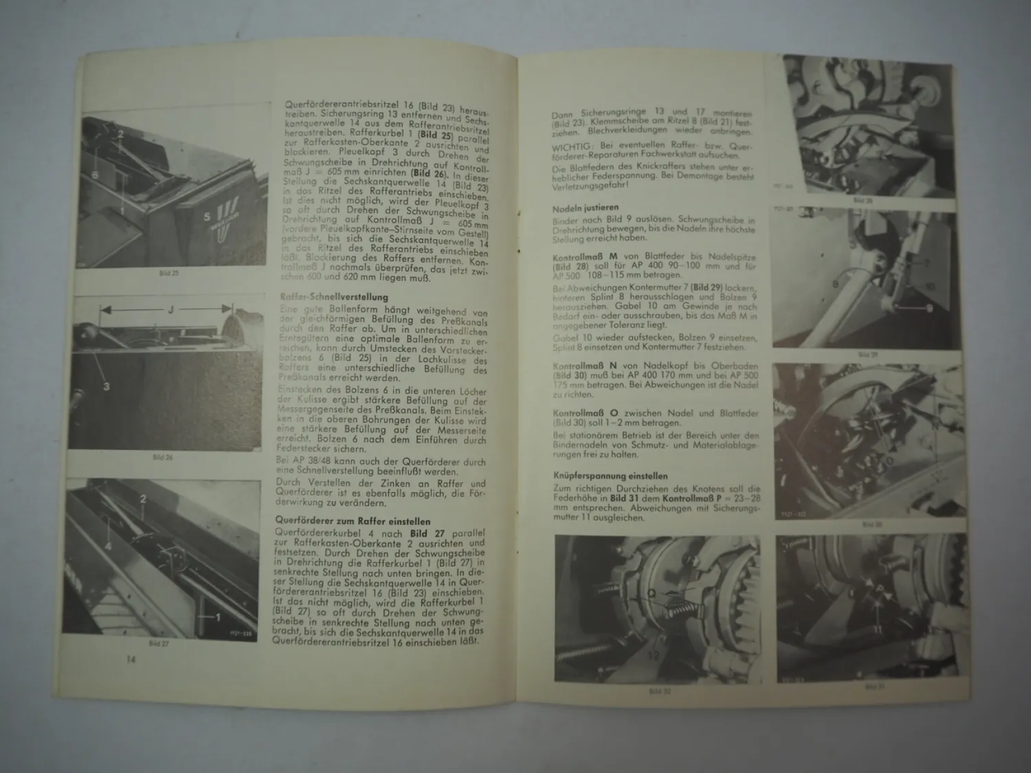 Welger AP400 AP500 AP500D Aufsammelpresse Betriebsanleitung Bedienung 1986