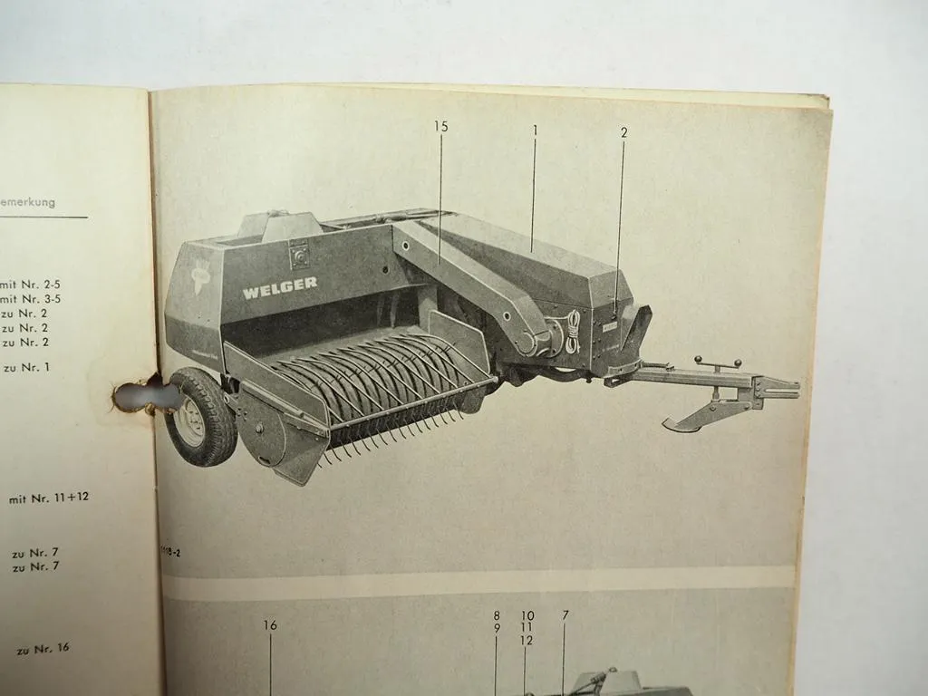 Welger AP41 Aufsammelpresse Ersatzteilliste 1969