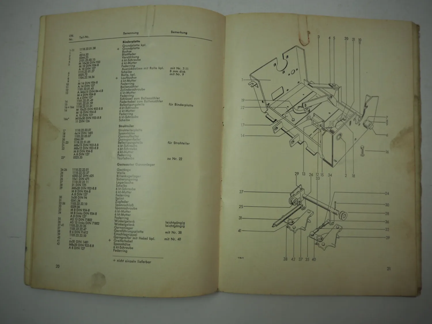 Welger AP41 Aufsammelpresse Ersatzteilliste 1973