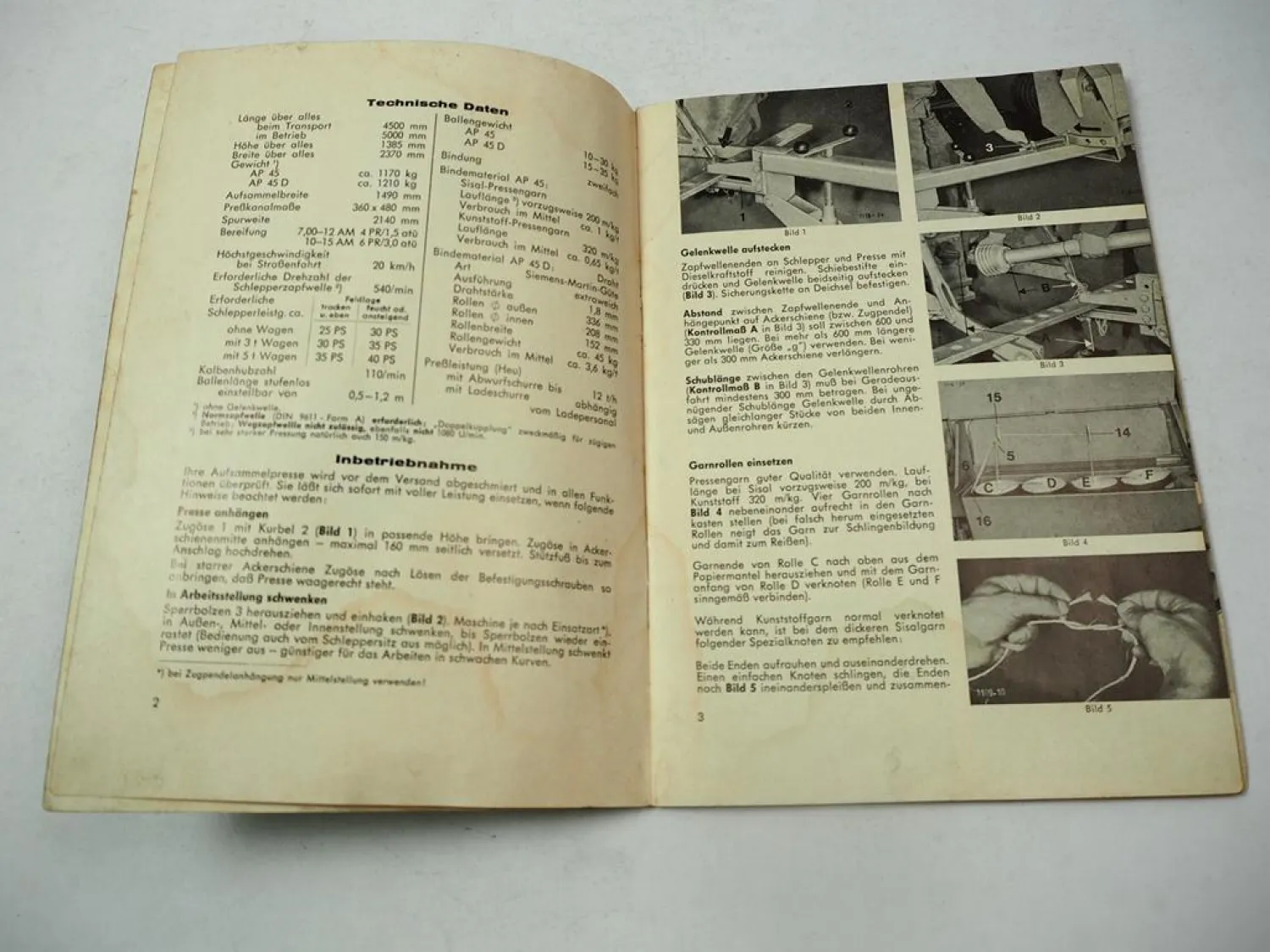 Welger AP45 AP45D Aufsammelpresse Bedienungsanleitung Betriebsanleitung 1969