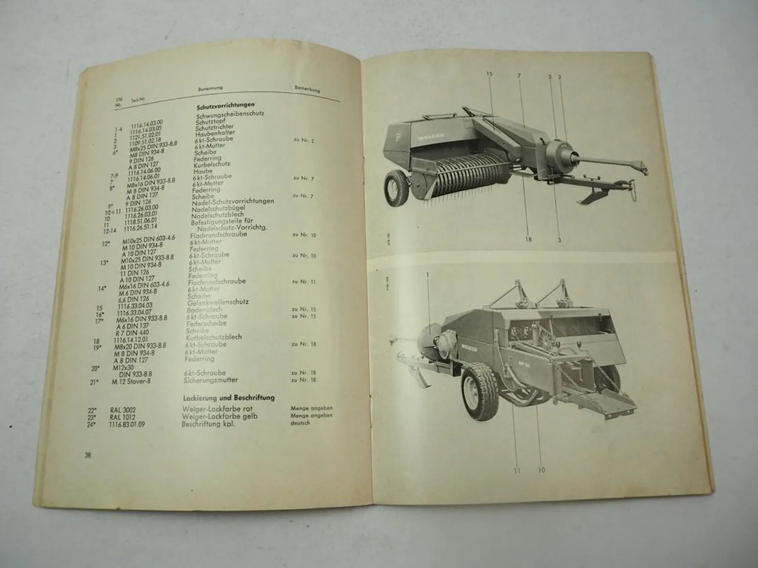 Welger AP61 AP 61D Aufsammelpresse Ersatzteilliste Ersatzteilkatalog 1975