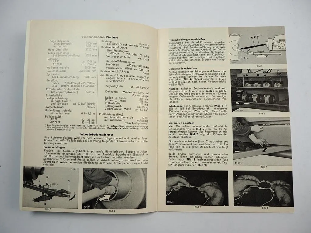 Welger AP71 AP71D Aufsammelpresse Betriebsanleitung Bedienungsanleitung 1981