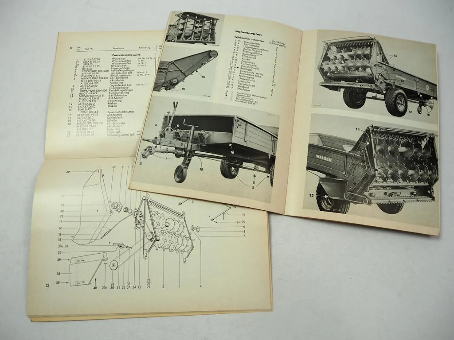 Welger LS 250 260 270 280 290 300 Stalldungstreuer Betriebsanleitung Ersatzteilliste