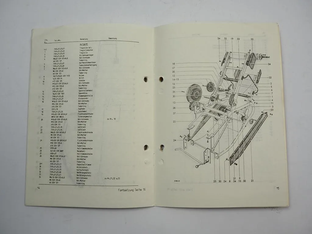 Welger P22 Ballenwerfer für AP61 Betriebsanleitung Ersatzteilliste 1978